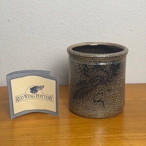 Red Wing Pottery Salt Glaze Crock 1997 Blue Bird 3.5” Matt Wassenaar Stoneware